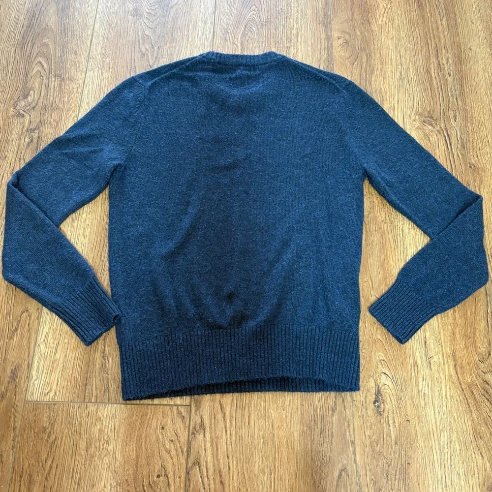 Banana Republic Mens Dark Blue‎ Heather Wool Blend Crew Neck Knit Sweater Small
